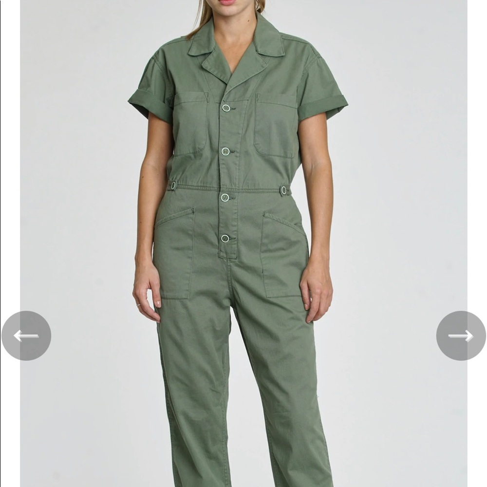 pistola Olive Utility Short-Sleeve Jumpsuit